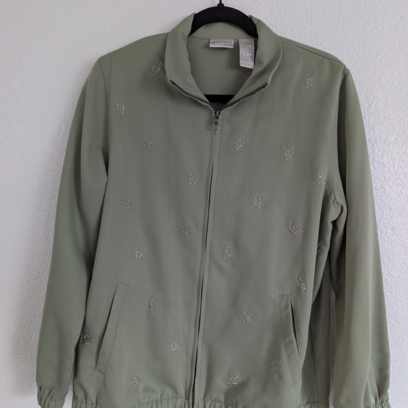 Green Embroidered Zip-Up Jacket - Picture 3 of 5